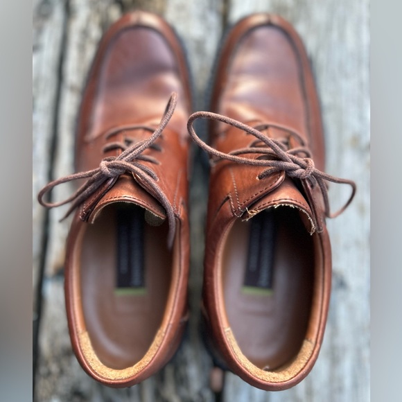 Johnston & Murphy Men’s Oxford Brown Leather Lace Up Dress Shoes. Size 8M - Picture 4 of 9